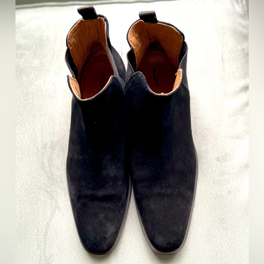 - Aldo suede  Chelsea boots black men US 13 size . Wore only twice
